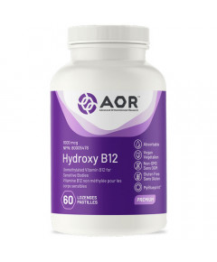 B12 -  Hydroxycobalamin 1mg 60 lozenges,  a unique form of vitamin B12 | AOR Advanced Orthomolecular Research