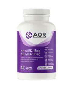 B12 - Methylcobalamin Ultra 15mg 60 lozenges | AOR Advanced Orthomolecular Research