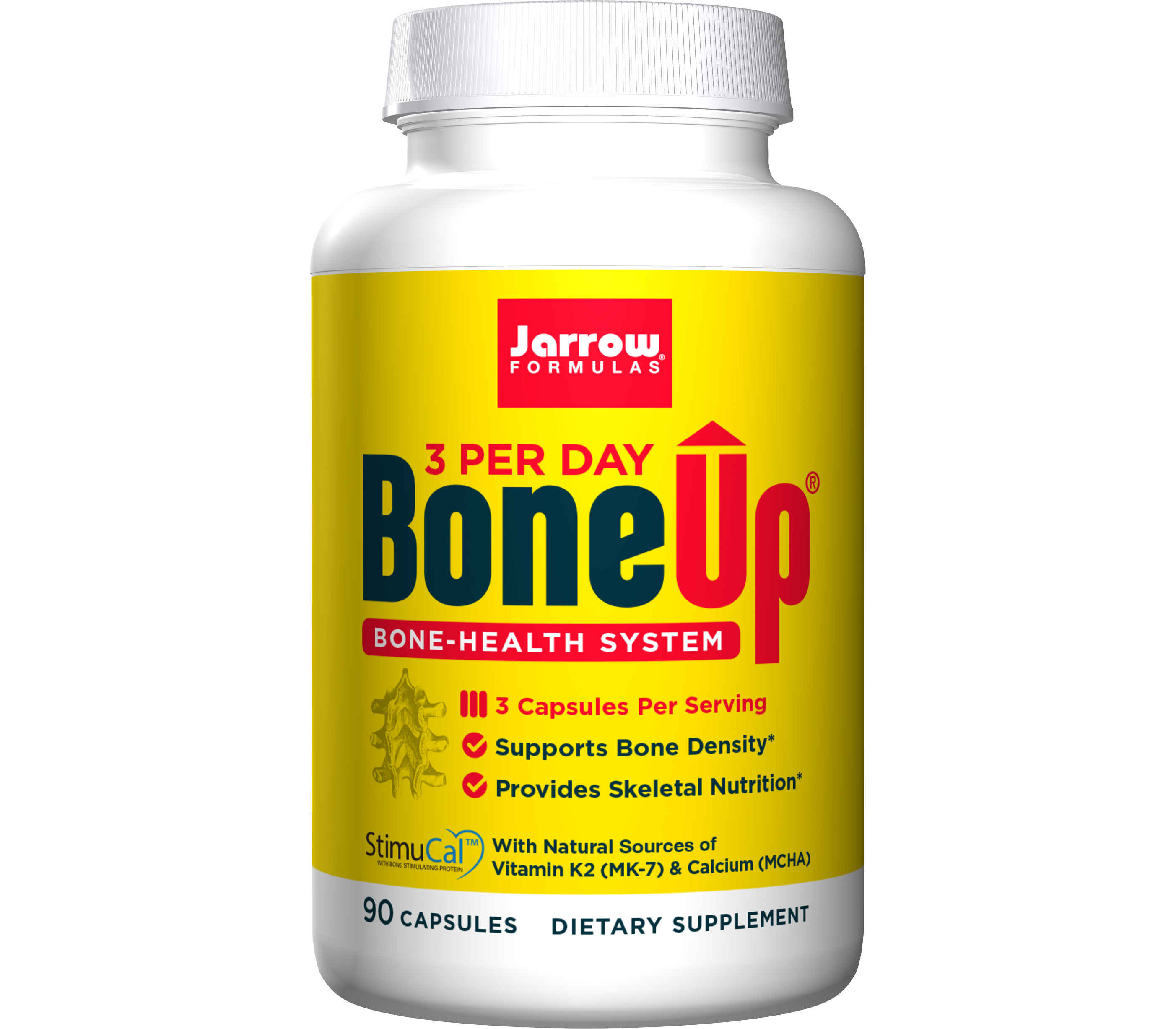 Bone-Up Per Day 90 capsules trial-size - calcium (MCHA) , magnesium, vitamine C, D3, K2 (MK-7) - best calcium for strong bones | Jarrow Formulas | Pasio Online