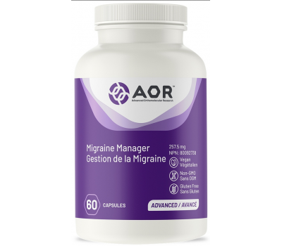 Migraine Manager 60 capsules - vinpocetine, rosemary, feverfew and magnesium | AOR