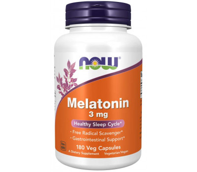 Melatonin 3mg 180 capsules - melatonin for quick absorption | NOW