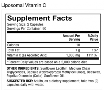 C - liposomal vitamin C 180 liquid capsules | Mercola Nutrition