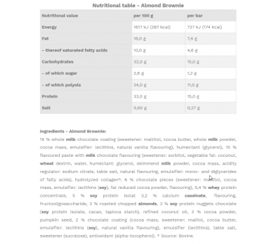 Crunchy Protein Bar 45g - 12 knapperige eiwitrepen met heerlijk laagje chocolade - amandel brownie | Mammut Nutrition