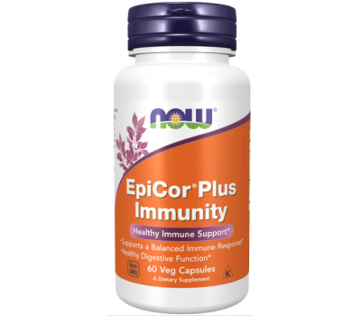 EpiCor® Plus Immunity 60 capsules - fermented brewer's yeast, olive leaf extract, zinc, selenium, vitamin C+D3 for improved immunity | NOW