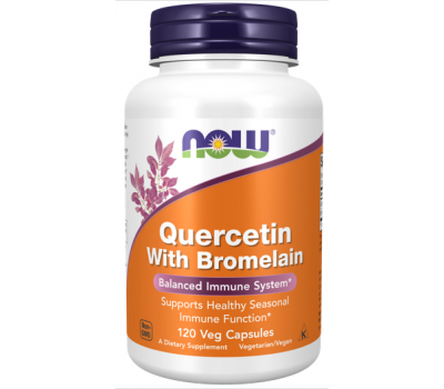 Quercetin with bromelain 120 capsules for improved immunity | NOWQuercetin with bromelain 120 capsules for improved immunity | NOW
