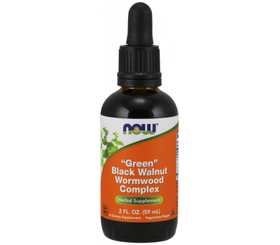 "Green" Black Walnut Wormwood Complex Liquid  59ml - herbal formula with black walnut, wormwood and cloves | NOW
