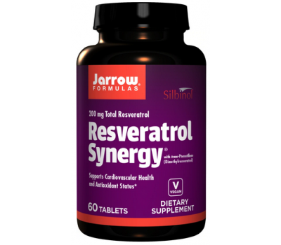Resveratrol Synergy 200mg  60 tabs - 90% transresveratrol, druivepit, druivenschil, groene thee & quercetine | Jarrow Formulas