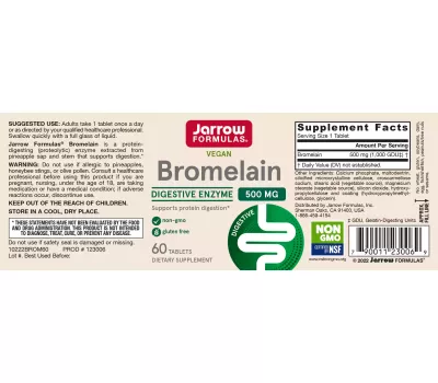 Bromelain 1000GDU 60 capsules -  bromelaïne voor betere spijsvertering en gezonde ontstekingsreactie | Jarrow Formulas