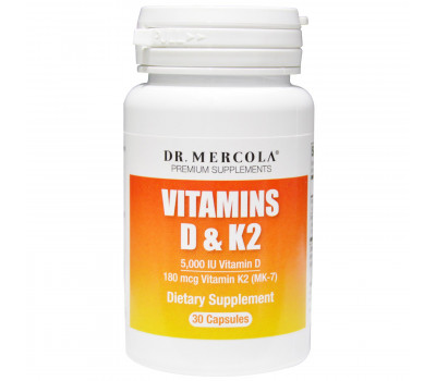 D+K - vitamin D3 5000iu + K2 180mcg 30 capsules | Mercola Nutrition