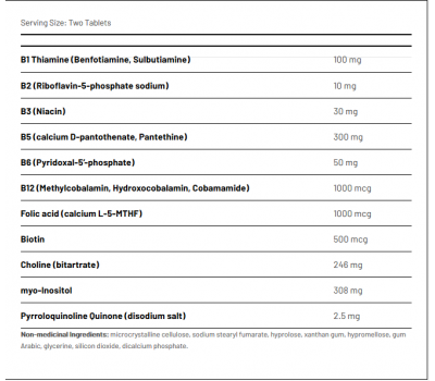 B - Ultra Advanced B complex 60 time-released tabletten - benfotiamine, methyl-B12, 5MTHF, pantethine en PQQ | AOR