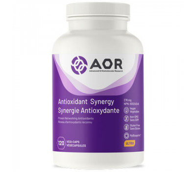 Antioxidant Synergy 120 capsules - alfaliponzuur, vitamine C+E, Q10, NAC, selenium en resveratrol | AOR