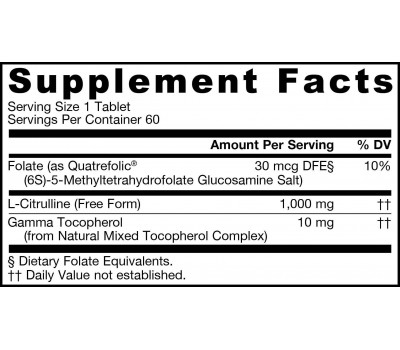 Citrulline 60 tabletten met 5-MTHF en gamma-E | Jarrow Formulas