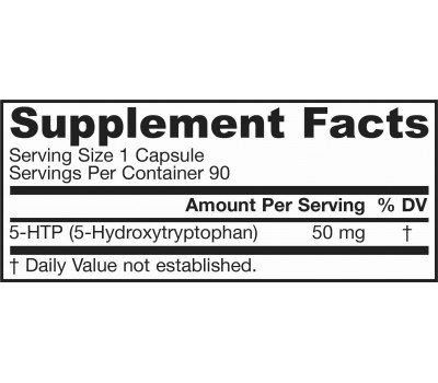 5-HTP 50mg 90 capsules - 5-hydroxytryptophan from Griffonia simplicifolia | Jarrow Formulas