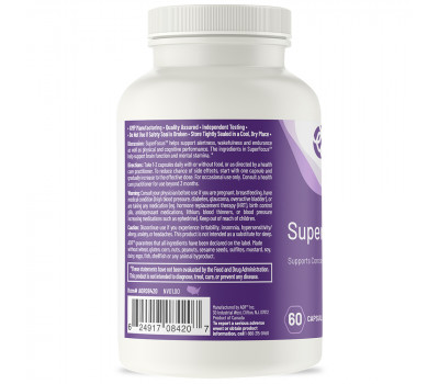 SuperFocus 60 capsules - Bacopa monniera, ginseng , rhodiola, theanine, and B-vitamins | AOR