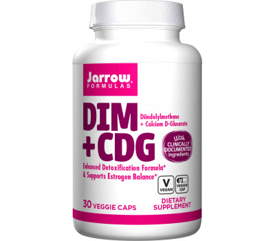 DIM + CDG 30 capsules - diindolylmethane + calcium D-glucarate | Jarrow Formulas