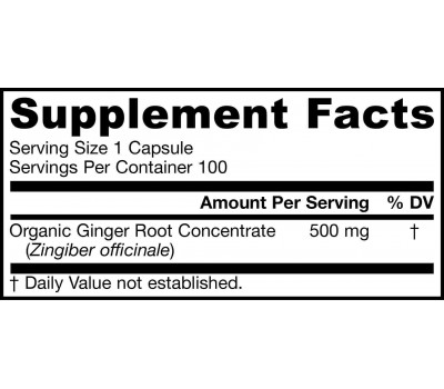 Ginger (Organic) 500mg 100 capsules | Jarrow Formulas