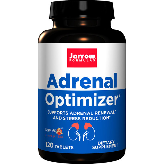 Adrenal Optimizer 120 tablets - chamomile, shativari, ashwagandha, gotu kola, rhodiola, Siberian ginseng, licorice root, schizandra, DMAE | Jarrow Formulas