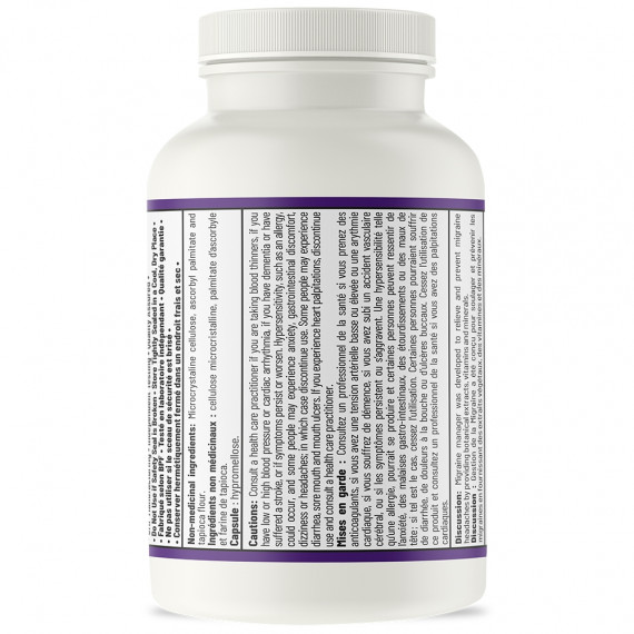 Migraine Manager 60 capsules - vinpocetine, rozemarijn, moederkruid en magnesium voorkomt en behandelt migraines | AOR