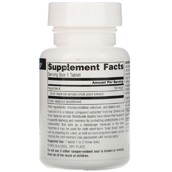 Huperzine A 100mg 120 tabletten voor een beter geheugen en leervermogen | Source Naturals