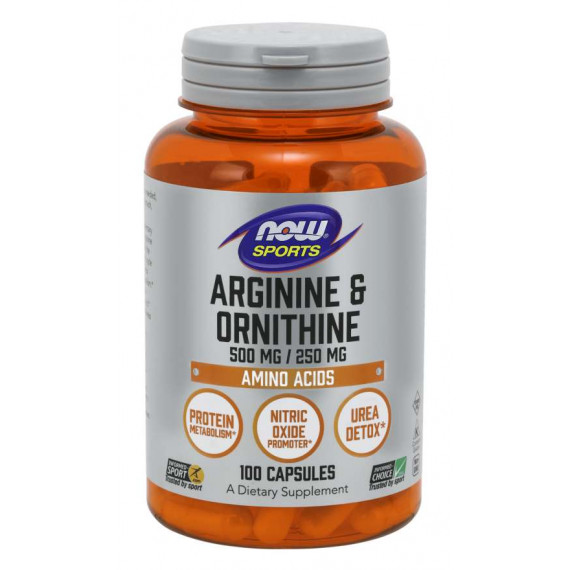 Arginine + Ornithine 100 capsules with a vasodilating effect | NOW NOW Foods