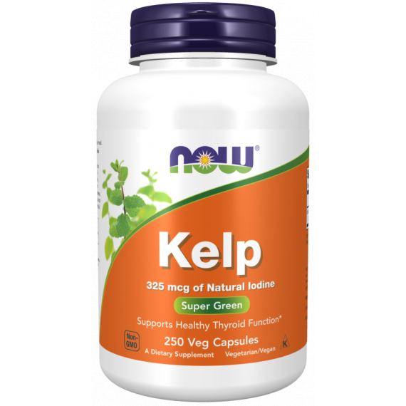 Kelp 250 capsules - seaweed with iodine, supports healthy thyroid function | NOW