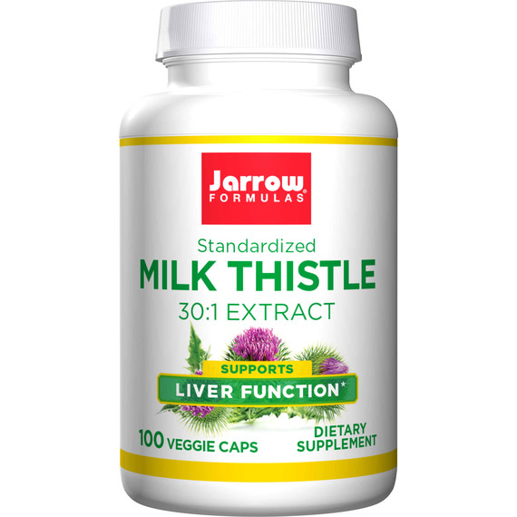 Milk Thistle Silymarin 80% 100 capsules kleinverpakking - mariadistel ondersteunt de leverfunctie | Jarrow Formulas