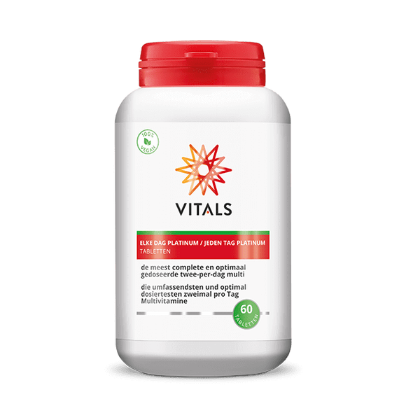 Elke Dag Platinum 60 tablets - everyday premium multivitamin with added Q10, alpha lipoic acid, pterostilbene and lutein | Vitals Vitals