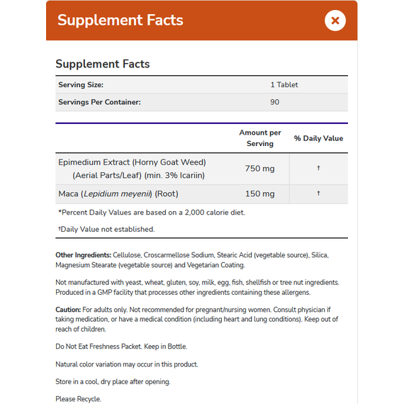 Horny Goat Weed Extract 90 tabletten - een tonicum met berberis en maca voor vrouwelijke en mannelijke energie | NOW