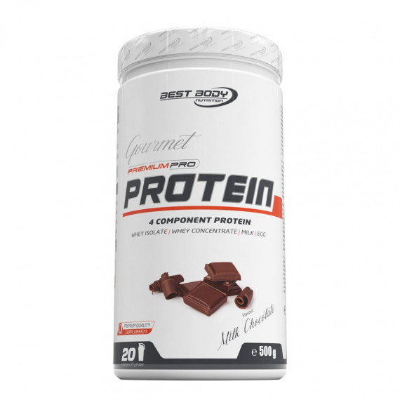 Gourmet Premium Pro Protein 500g chocolate - matrix of whey, milk & egg protein, time-released all-day protein | Best Body