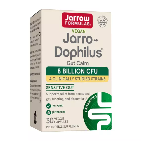 Jarro-Dophilus Gut Calm 30 capsules - een combinatie van Saccharomyces boulardii en Lactiplantibacillus plantarum om onrustige darmen te kalmeren | Jarrow Formulas