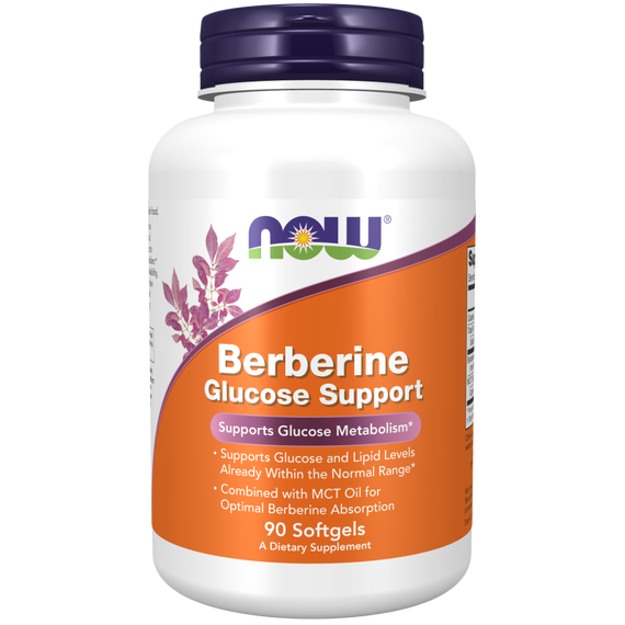 Berberine Glucose Support 90 softgels  - supports glucose and lipid levels | NOW