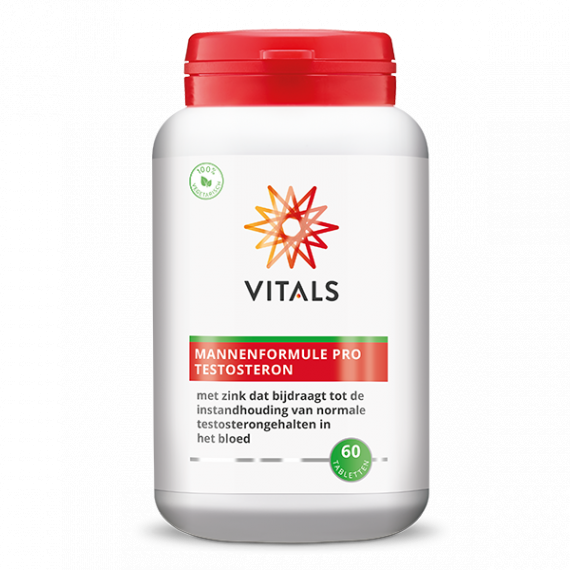 Mannenformule PRO Testosteron 60 tabletten - complete formule voor hoger testosterongehalte en vruchtbaarheid met ashwagandha, maca, fenegriek en zink | Vitals
