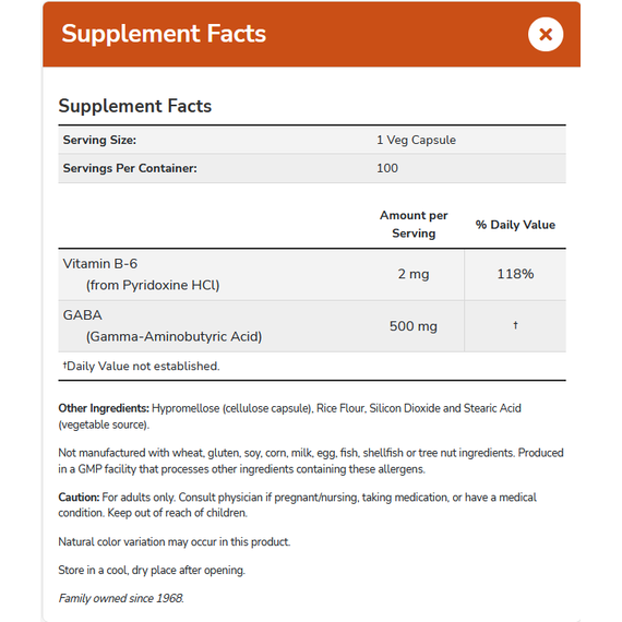 GABA 200 capsules - gamma-amino butyric acid, a neurotransmitter to promote relaxation | NOW