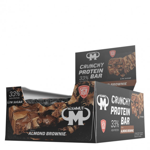Crunchy Protein Bar 45g - 12 knapperige eiwitrepen met heerlijk laagje chocolade - almond brownie | Mammut Nutrition