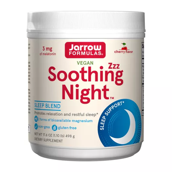 Soothing Night powder for restful sleep - magnesium, potassium, glycine, GABA, lemon balm and 3mg melatonin | Jarrow Formulas
