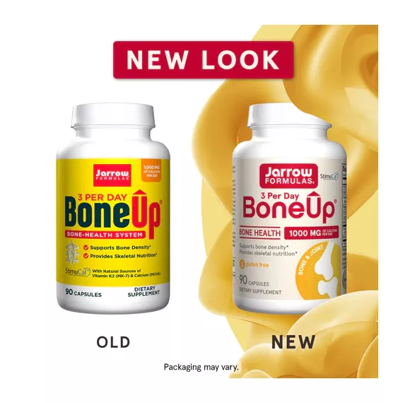 Bone-Up Three Per Day  - calcium (MCHA) , magnesium, vitamine C, D3, K2 (MK-7) - best source of calcium for strong bones | Jarrow Formulas