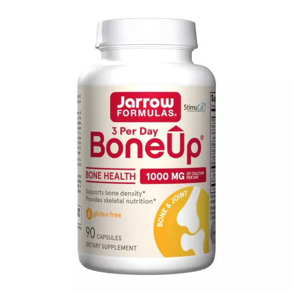 Bone-Up Three Per Day 90 capsules trial-size - calcium (MCHA) , magnesium, vitamine C, D3, K2 (MK-7) - best source of calcium for strong bones | Jarrow Formulas