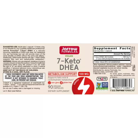 7-Keto DHEA 90 capsules - 7-oxo-dehydroepiandrosterone with proven increase of metabolsim | Jarrow Formulas