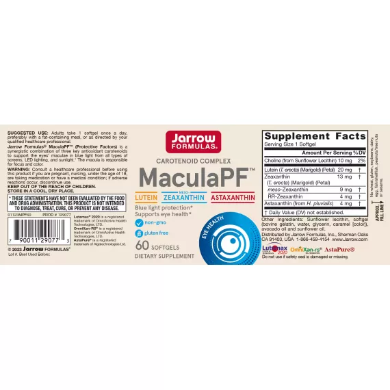 Macula Protective Factors 60 softgels - lutein, astaxanthin and zeaxanthin | Jarrow Formulas