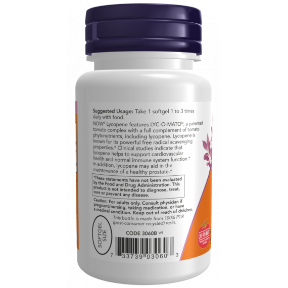 Lycopene 10mg 120 softgels - lycopeen, vrije radicalenvanger | NOW