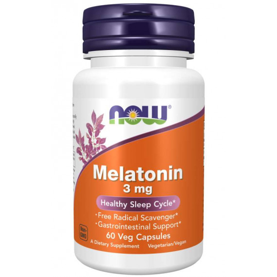 Melatonin 3mg 60 capsules - melatonin for quick absorption | NOW