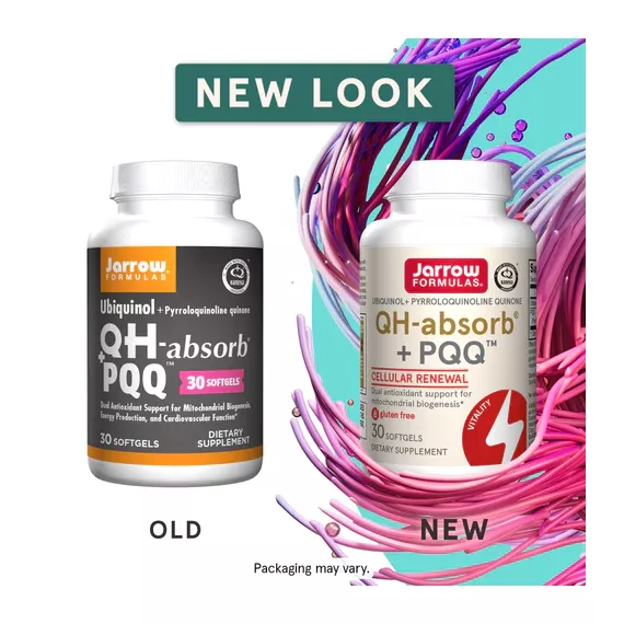 PQQ+Q10 - QH-absorb 100mg + PQQ 10mg 30 softgels - PQQ + ubiquinol, bevordert de vorming van mitochondriën | Jarrow Formulas