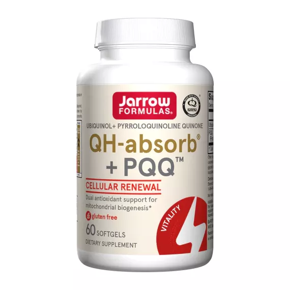 PQQ+Q10 - QH-absorb 100mg + PQQ 10mg 60 softgels value-size - ubiqunol+PQQ promotes the creation of new mitochondria | Jarrow Formulas