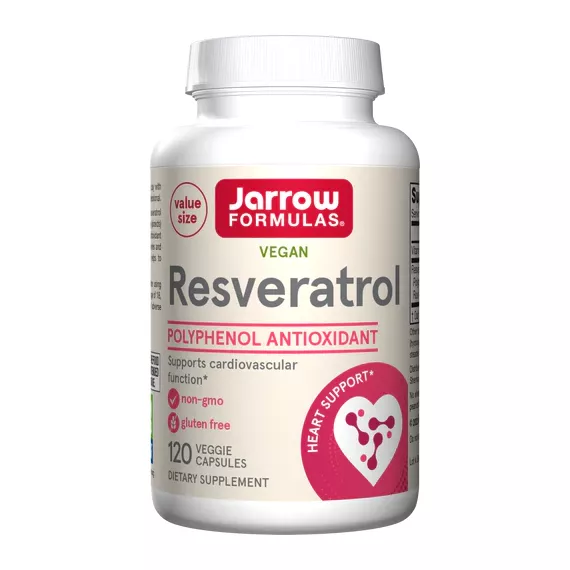 Resveratrol 100mg 120 capsules - protects integrity of capillaries and supports healthy blood flow | Jarrow Formulas