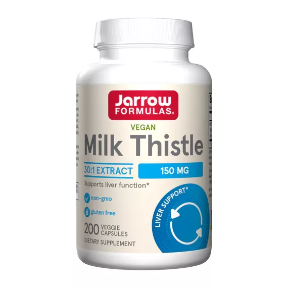 Milk Thistle Silymarin 80% 200 capsules grootverpakking - mariadistel ondersteunt de leverfunctie | Jarrow Formulas