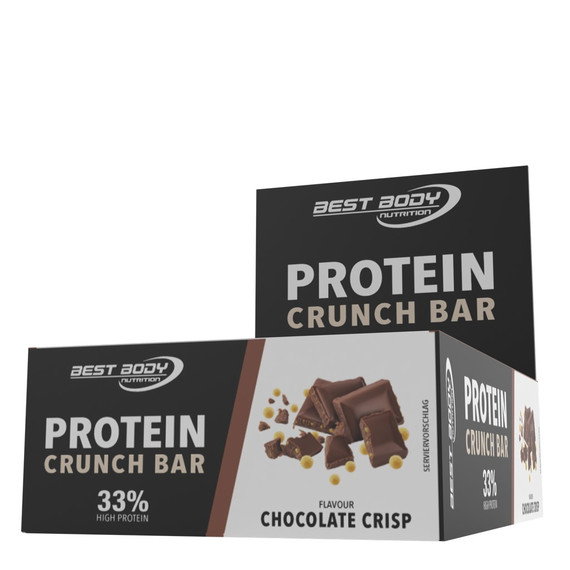 Protein Crunch Bar 35g chocolate crisp - 12 knapperige eiwitrepen met luchtige lichte eiwitvulling en heerlijk laagje chocolade | Best Body