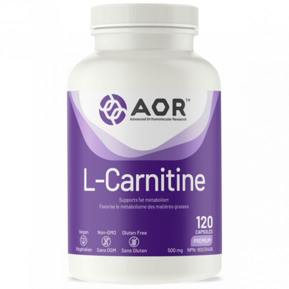 Carnitine 500mg 120 capsules - carnitinetartraat ondersteunt de stofwisseling | AOR