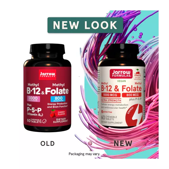 B - Methyl B12 5mg & MethylFolate 800mcg 60 lozenges in biologically active form | Jarrow Formulas