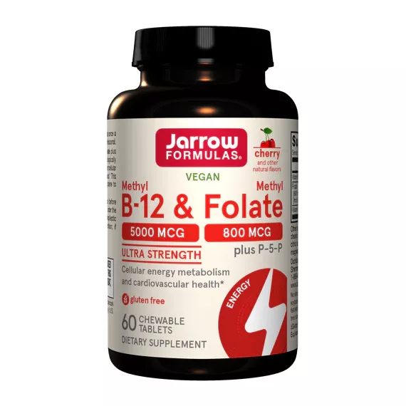 B - Methyl B12 5mg & MethylFolate 800mcg 60 lozenges in biologically active form | Jarrow Formulas