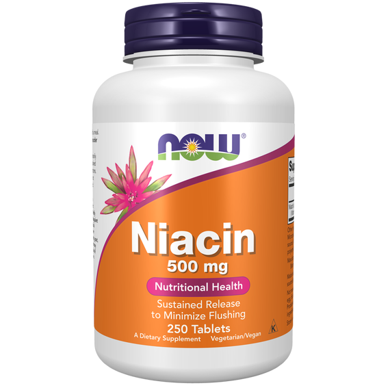 B3 - Niacin 500mg 250 sustained-release tabletten voor energieproductie | NOW